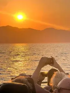 symi sunset from rhodes
